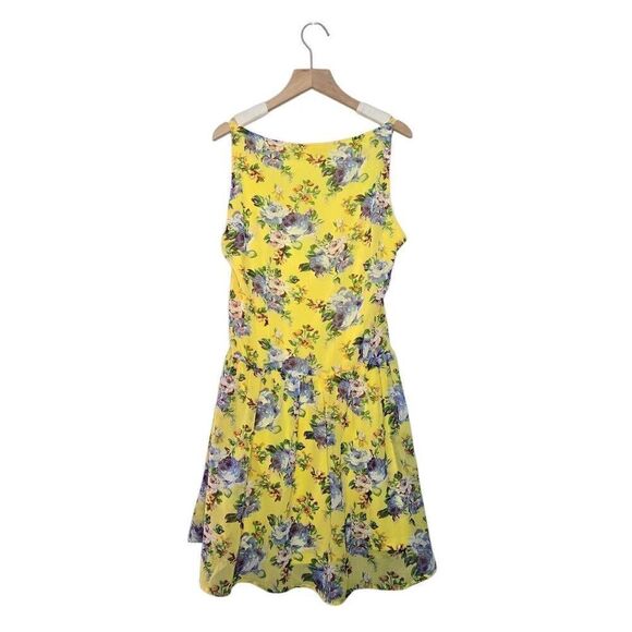 Tulle Women’s Yellow Floral Sleeveless Fit & Flare Dress Size Small Boho Sundres - Picture 4 of 9